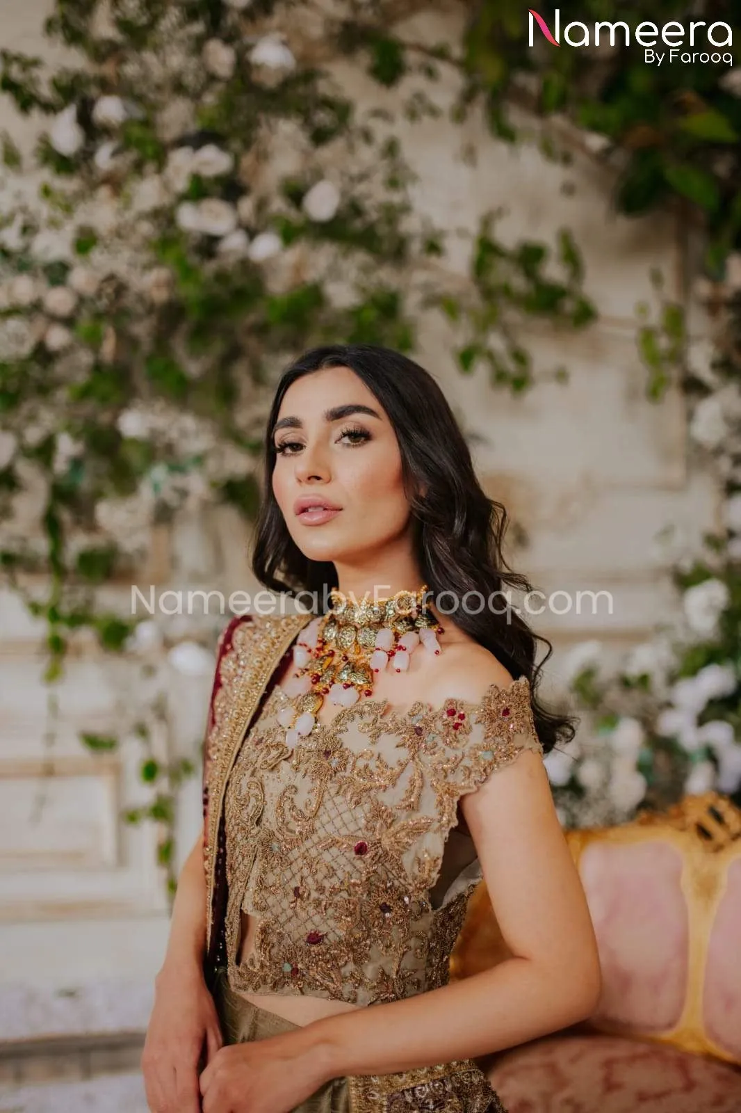 New Pakistani Bridal Dress in Jacket Pants Style #BS544