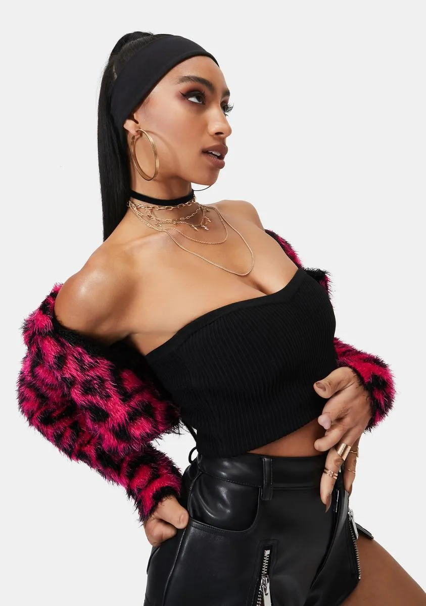 Night Pop To The Top Sweater Tube Top