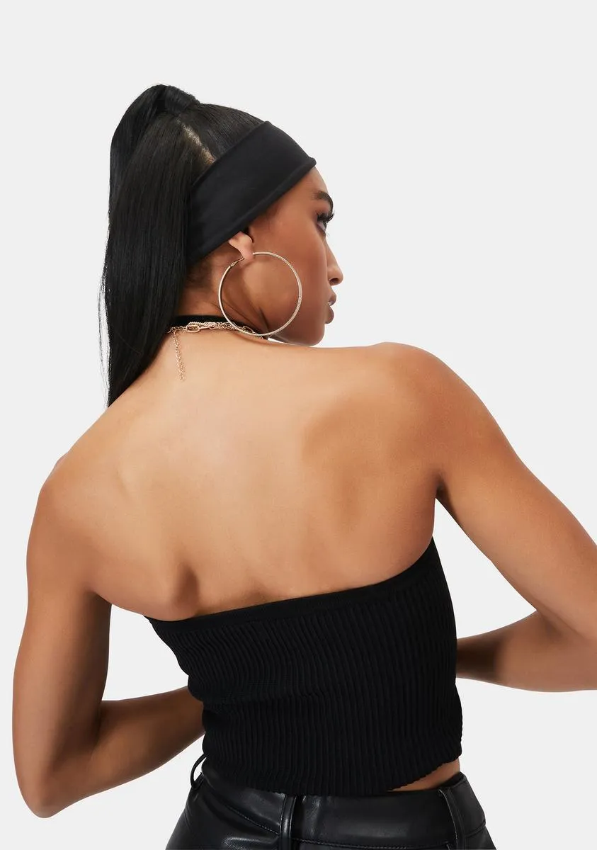 Night Pop To The Top Sweater Tube Top