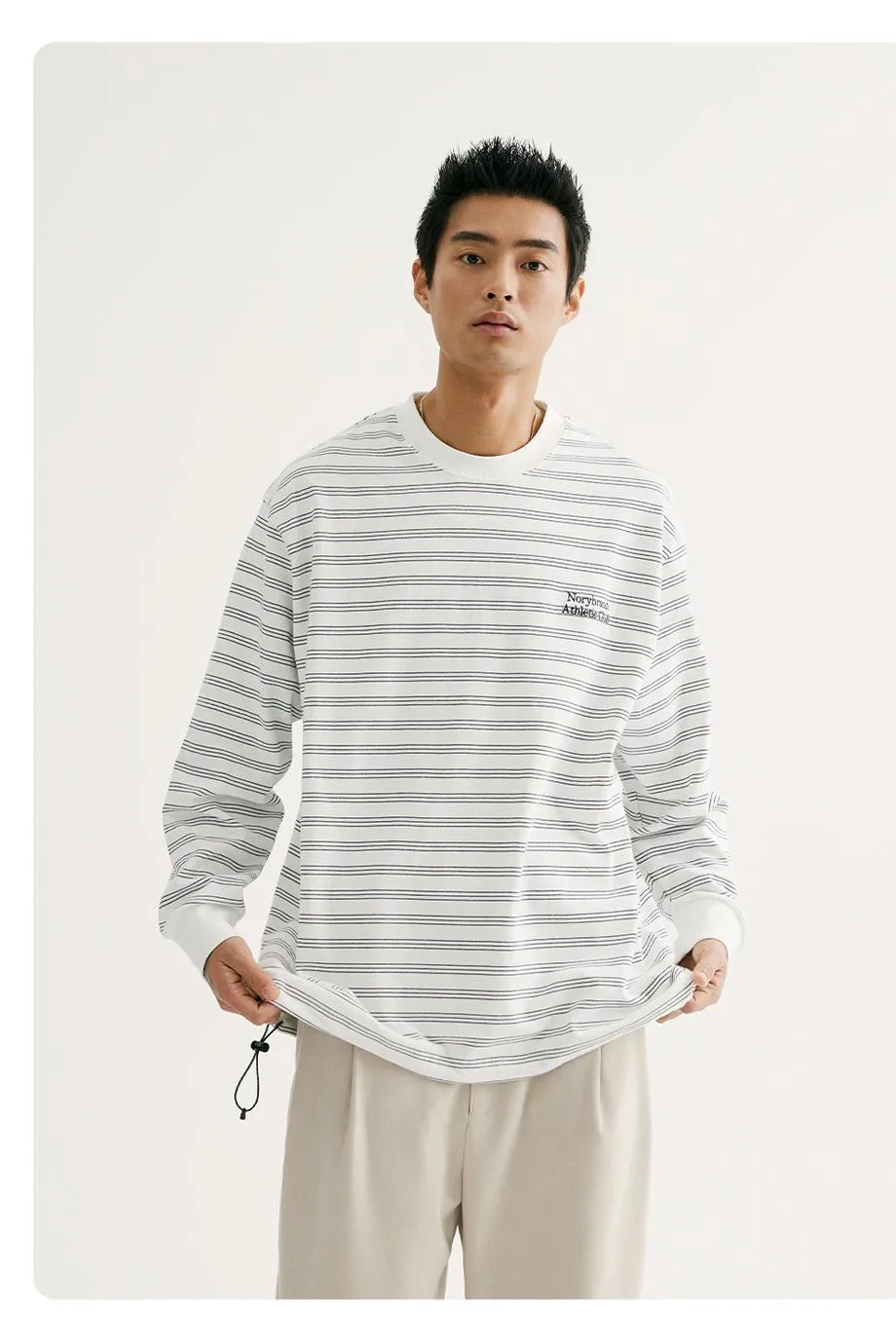NORYBRAND ドローストリングボーダーTシャツ NGA010