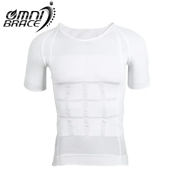 OmniBrace Men's Body Slimming Short Sleeve Compression T-Shirt