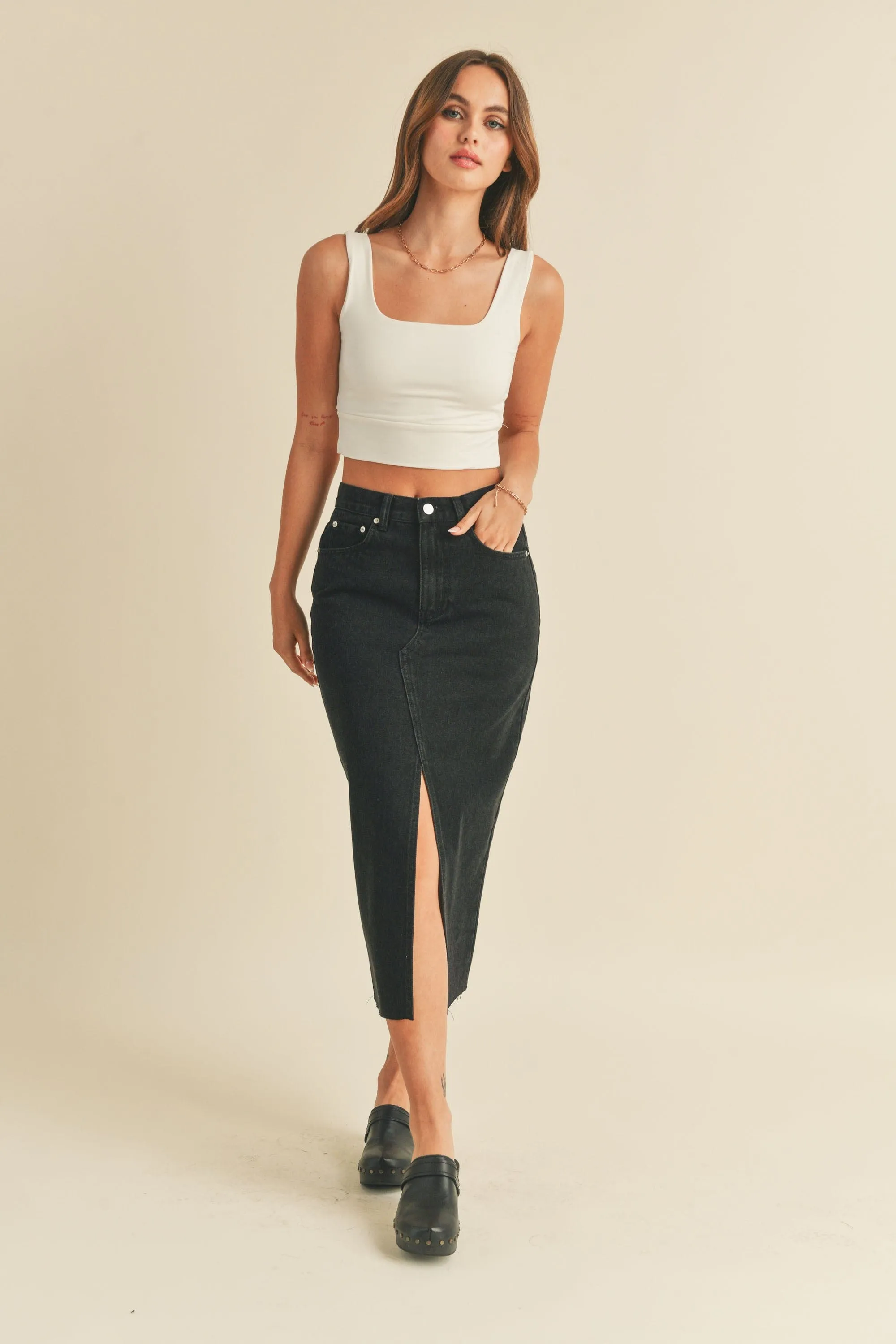 On The Town Denim Skirt
