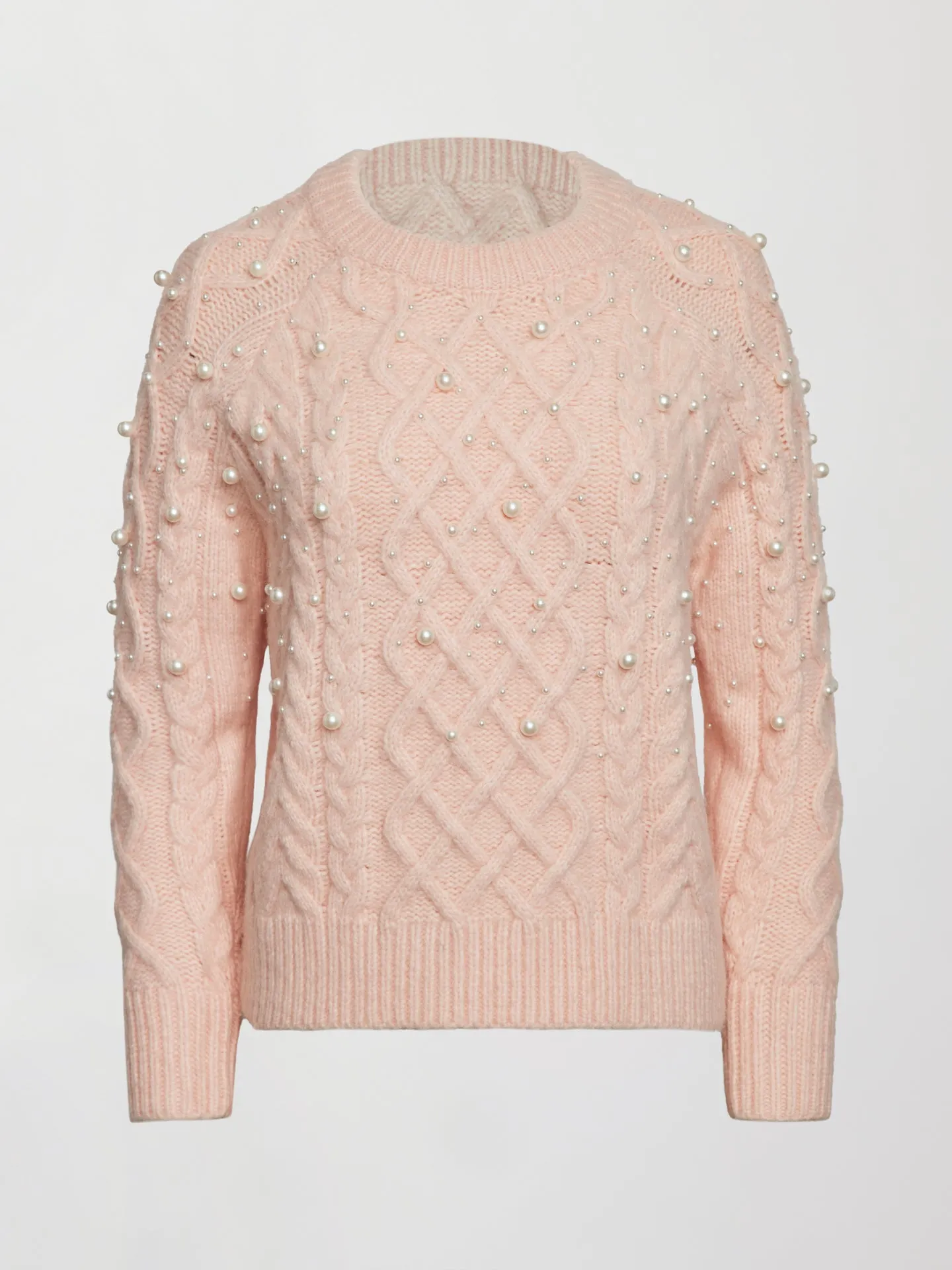 Pearl Embellished Sweater - Rose Cloud