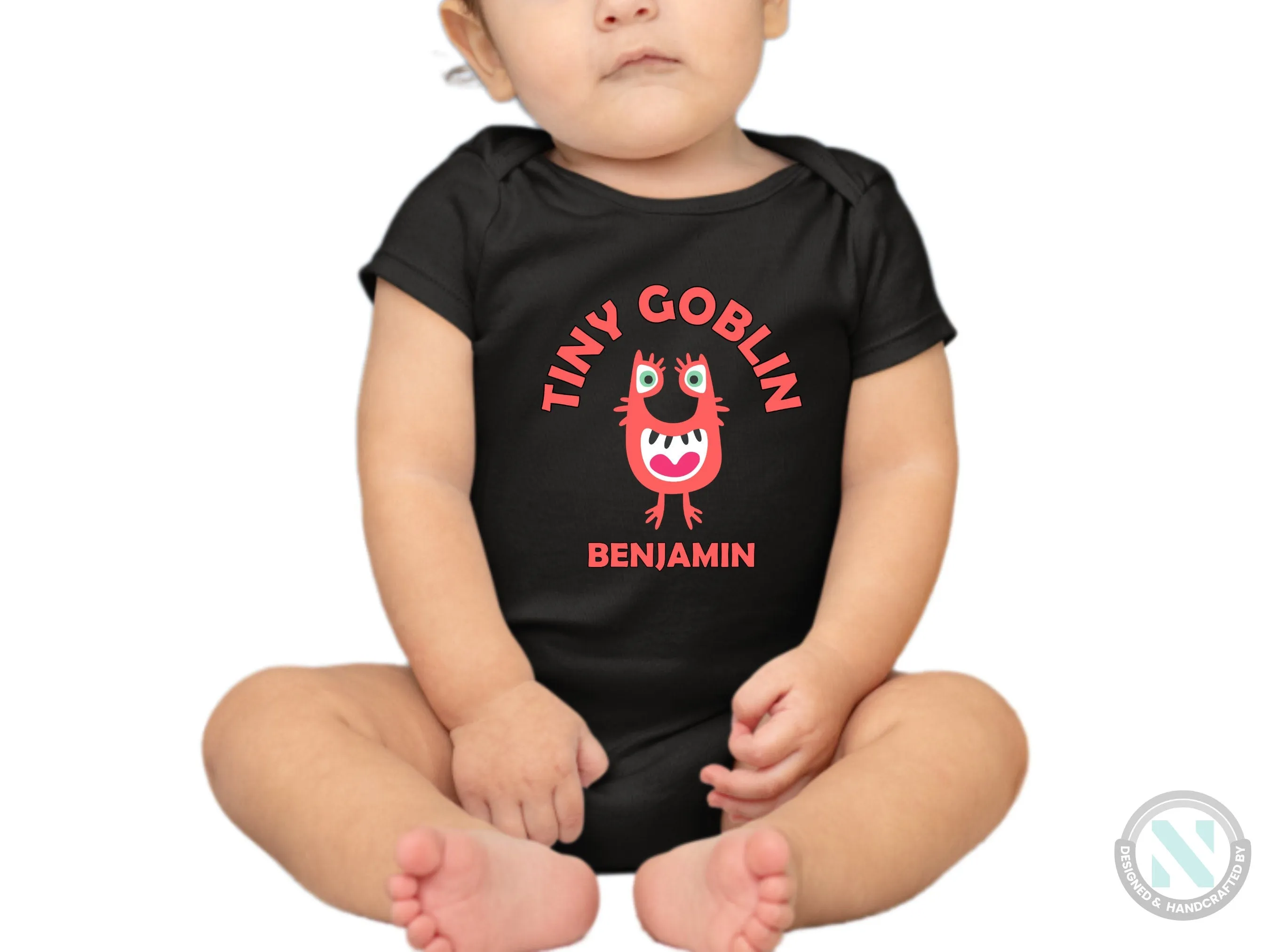 Personalize Baby Halloween Bodysuit With Tiny Go Blin, Perfect 1st Halloween Party