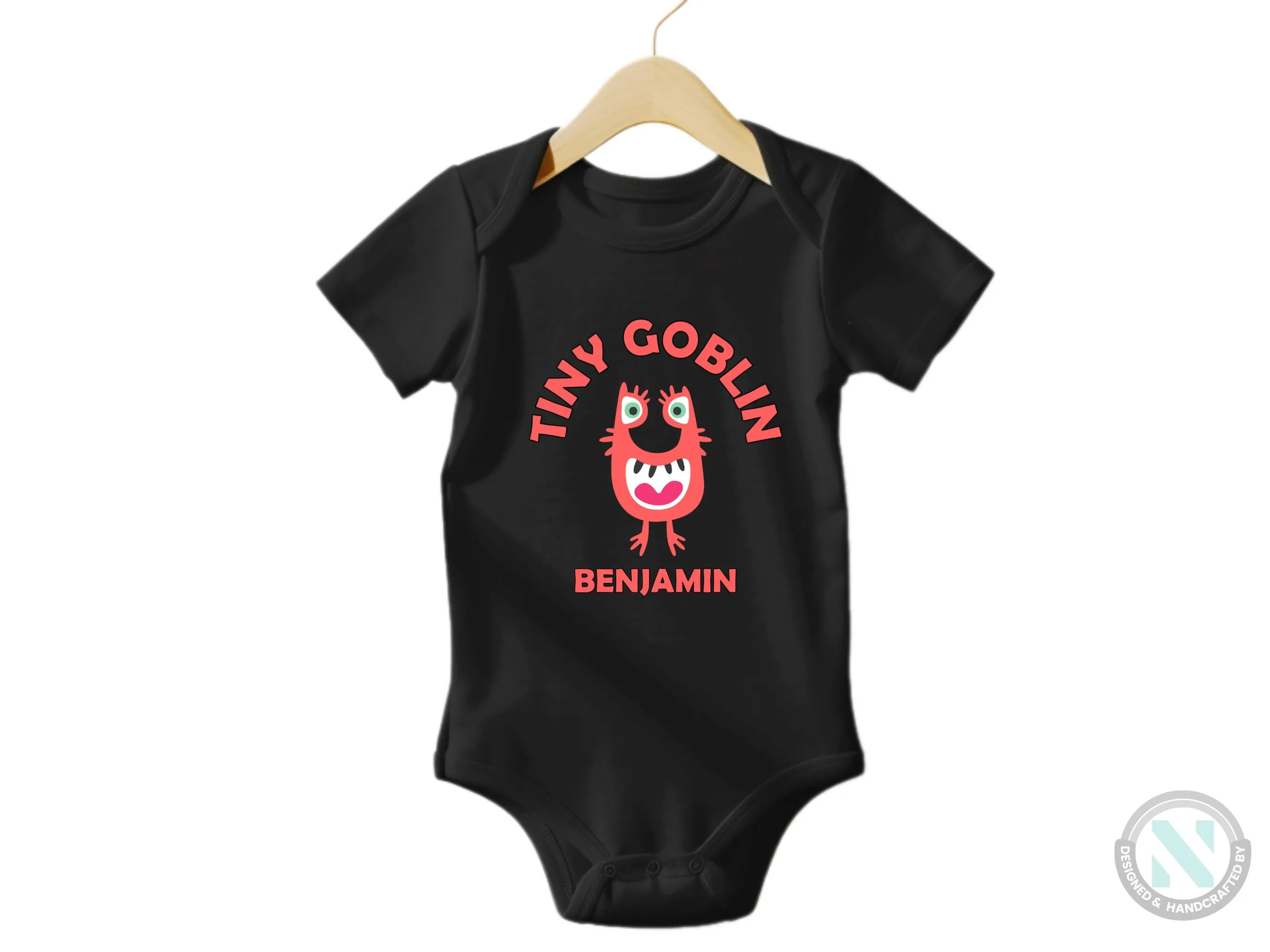 Personalize Baby Halloween Bodysuit With Tiny Go Blin, Perfect 1st Halloween Party