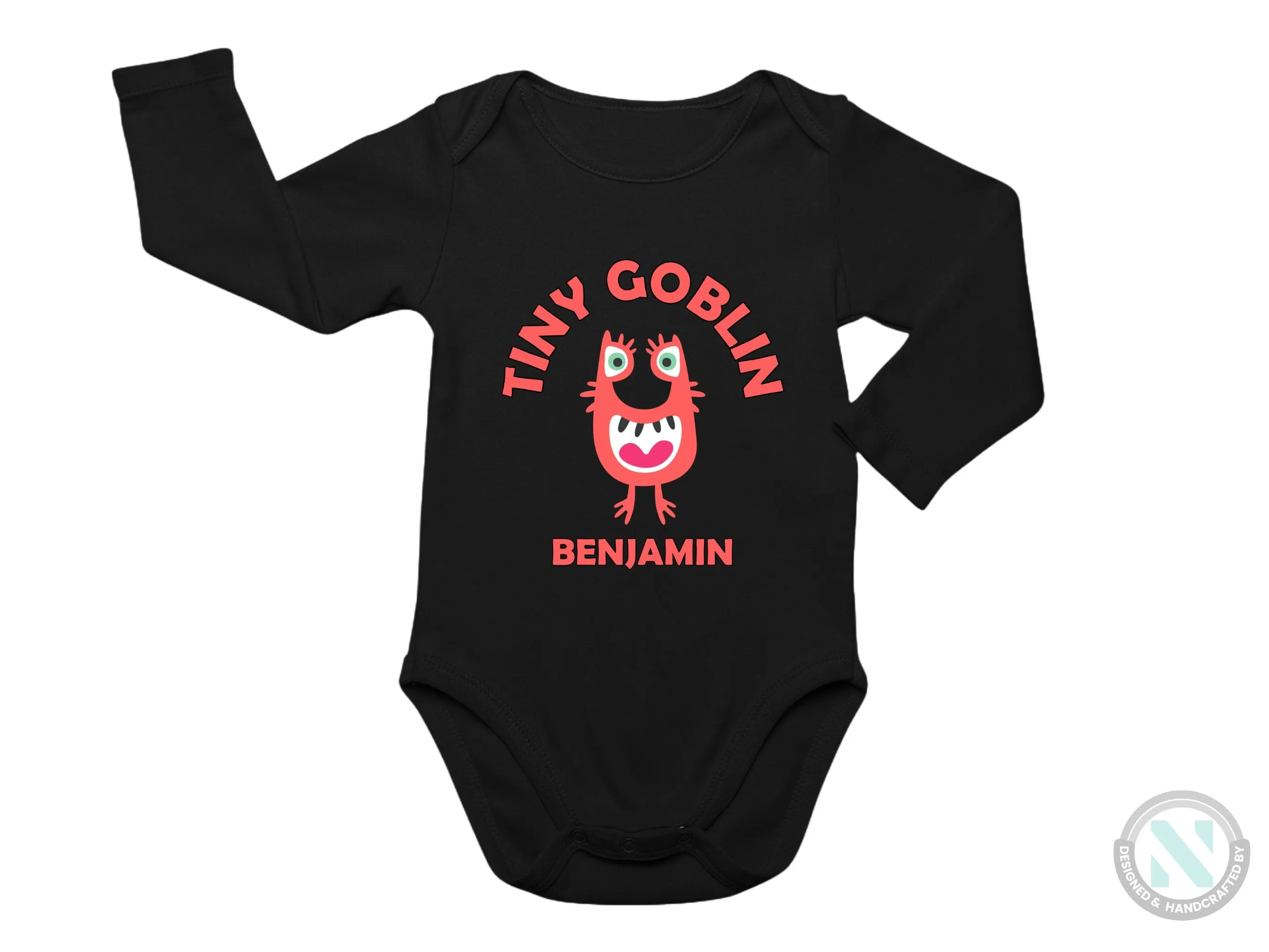 Personalize Baby Halloween Bodysuit With Tiny Go Blin, Perfect 1st Halloween Party