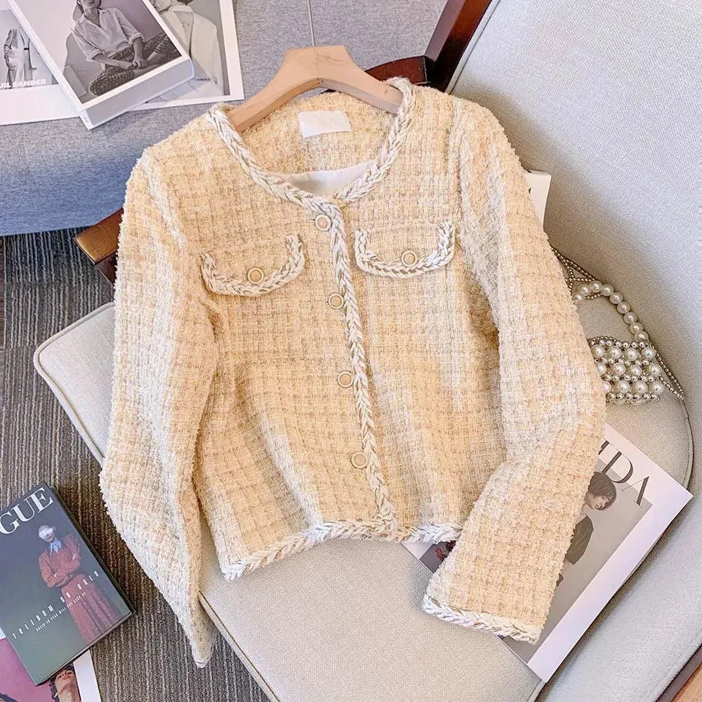 Pink Plaid Tweed Jacket