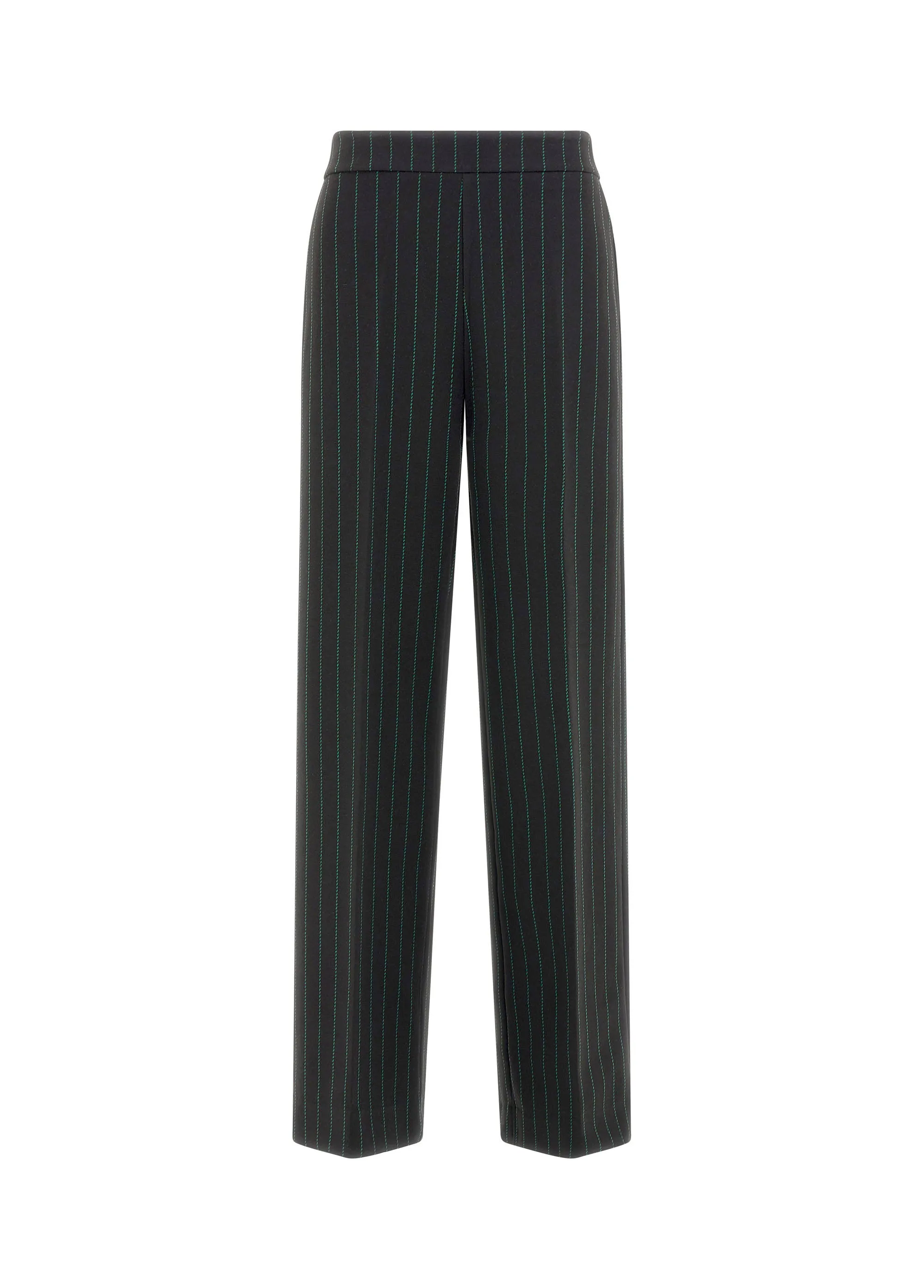 Pinstriped wide leg pants - black/green