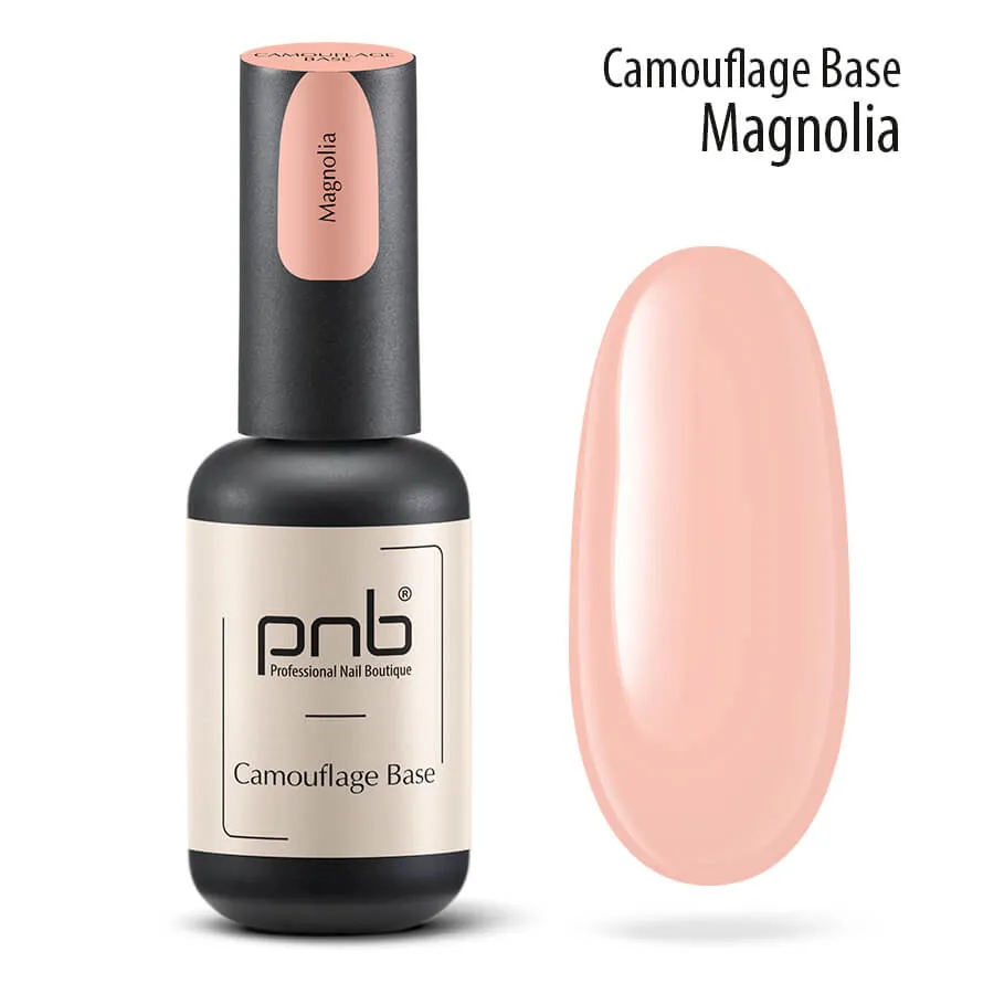 PNB Camouflage base coat Peach gel nail polish Magnolia 8ml