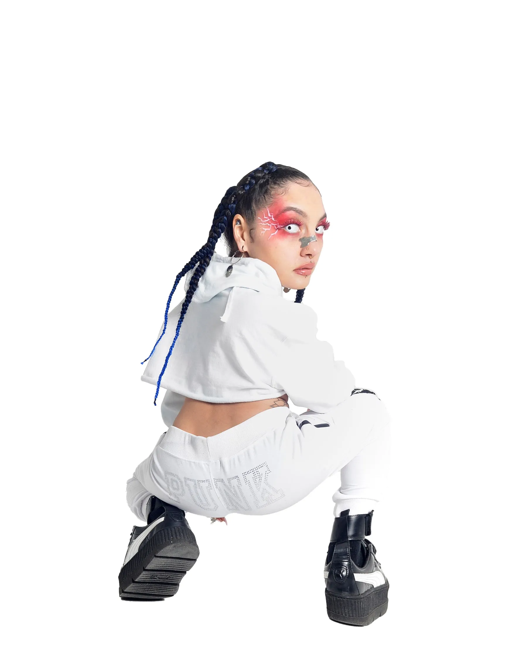 PUNK Crystal Hoodie Sweatsuit Combo (Crop or full length zipup hoodie)