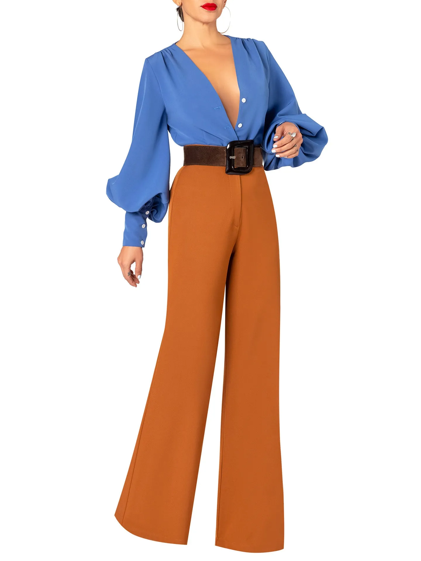 "Stacey" Caramel High Waist Pants