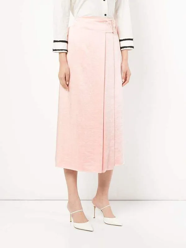Rejina Pyo Satin Wrap Midi Skirt
