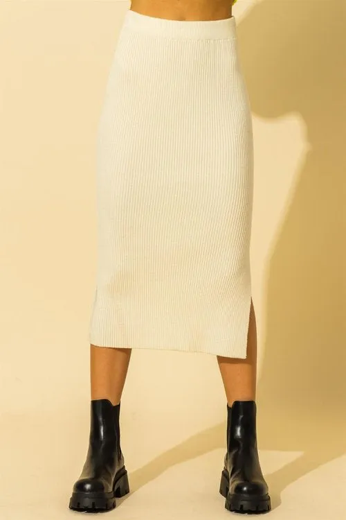 Rib Midi Skirt