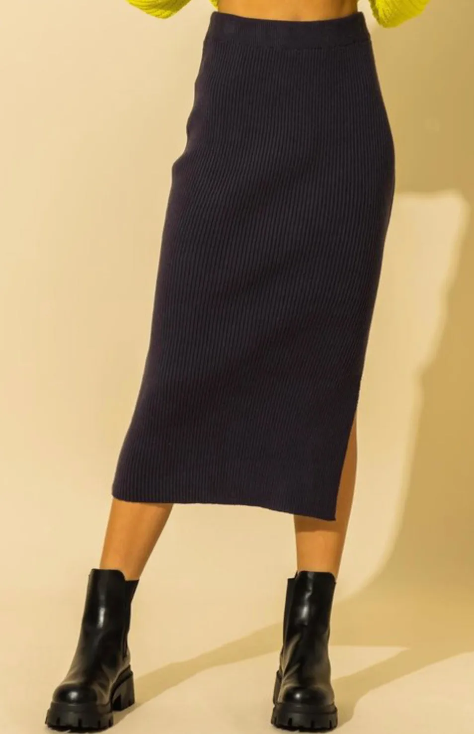 Rib Midi Skirt