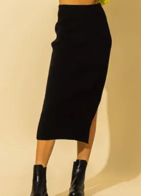 Rib Midi Skirt
