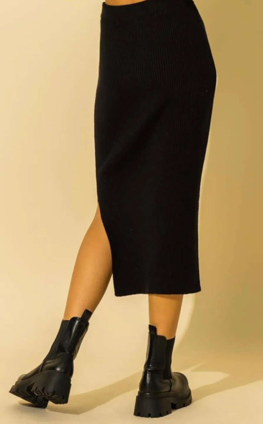 Rib Midi Skirt