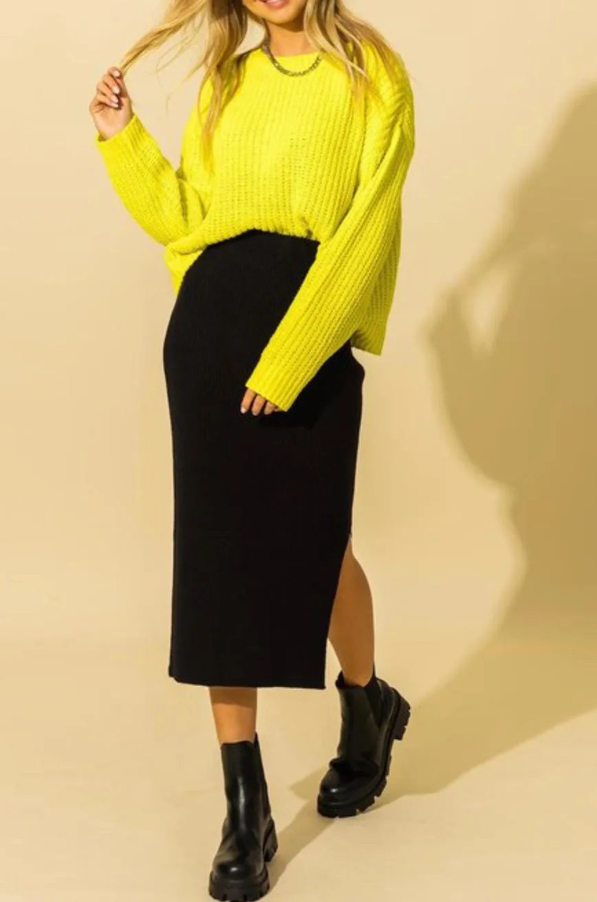 Rib Midi Skirt