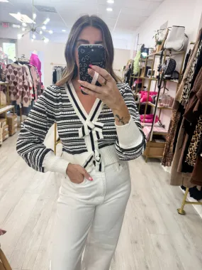 Ribbon Button Cardigan