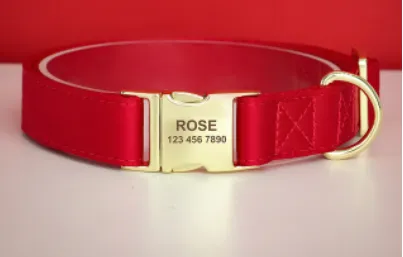 Rosy Red Butterfly Collar With Flower - Personalized