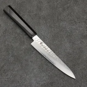 Sakai Takayuki VG10 33 Layer Damascus Petty-Utility  150mm Ebony(6 sided teardrop) Handle