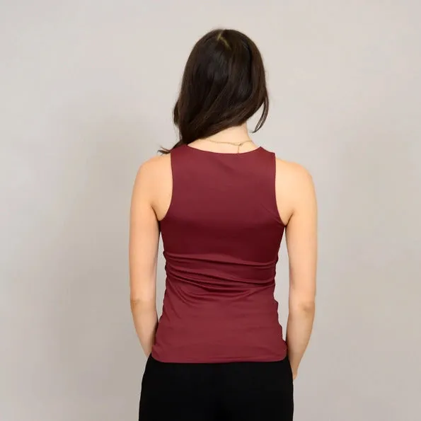 SECOND SKIN BY RD STYLE MARIA TANK TOP - OXBLOOD