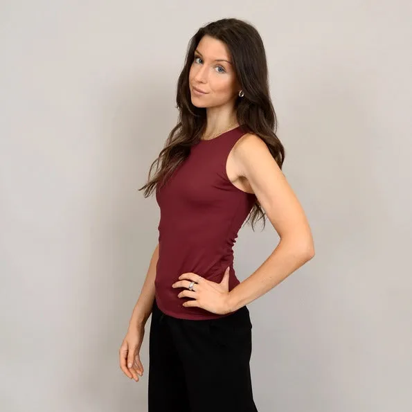 SECOND SKIN BY RD STYLE MARIA TANK TOP - OXBLOOD