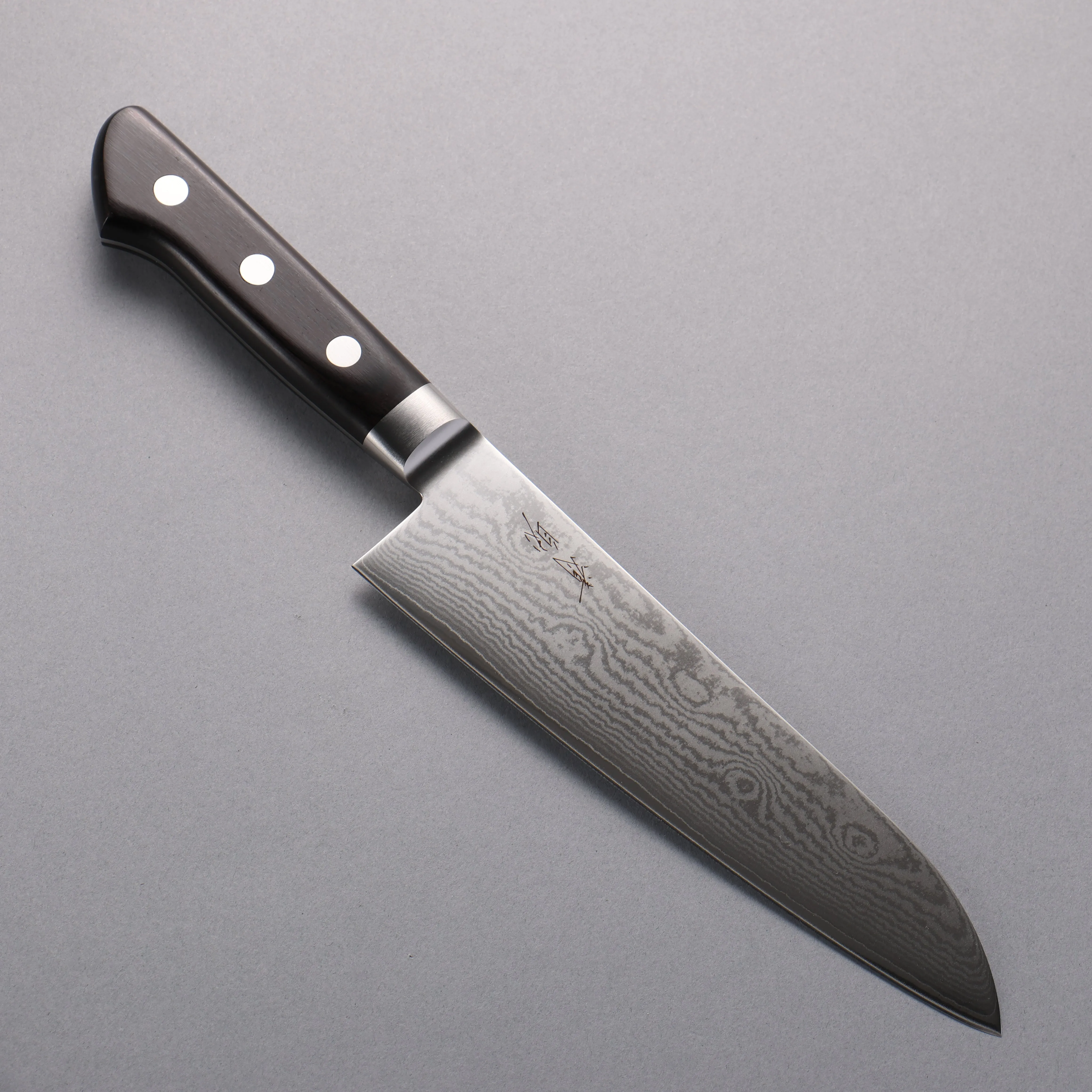 Seisuke VG10 33 Layer Damascus Santoku  180mm Black Pakka wood Handle