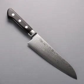 Seisuke VG10 33 Layer Damascus Santoku  180mm Black Pakka wood Handle