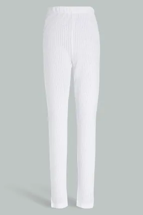 Senior Girls White Thermal Pant