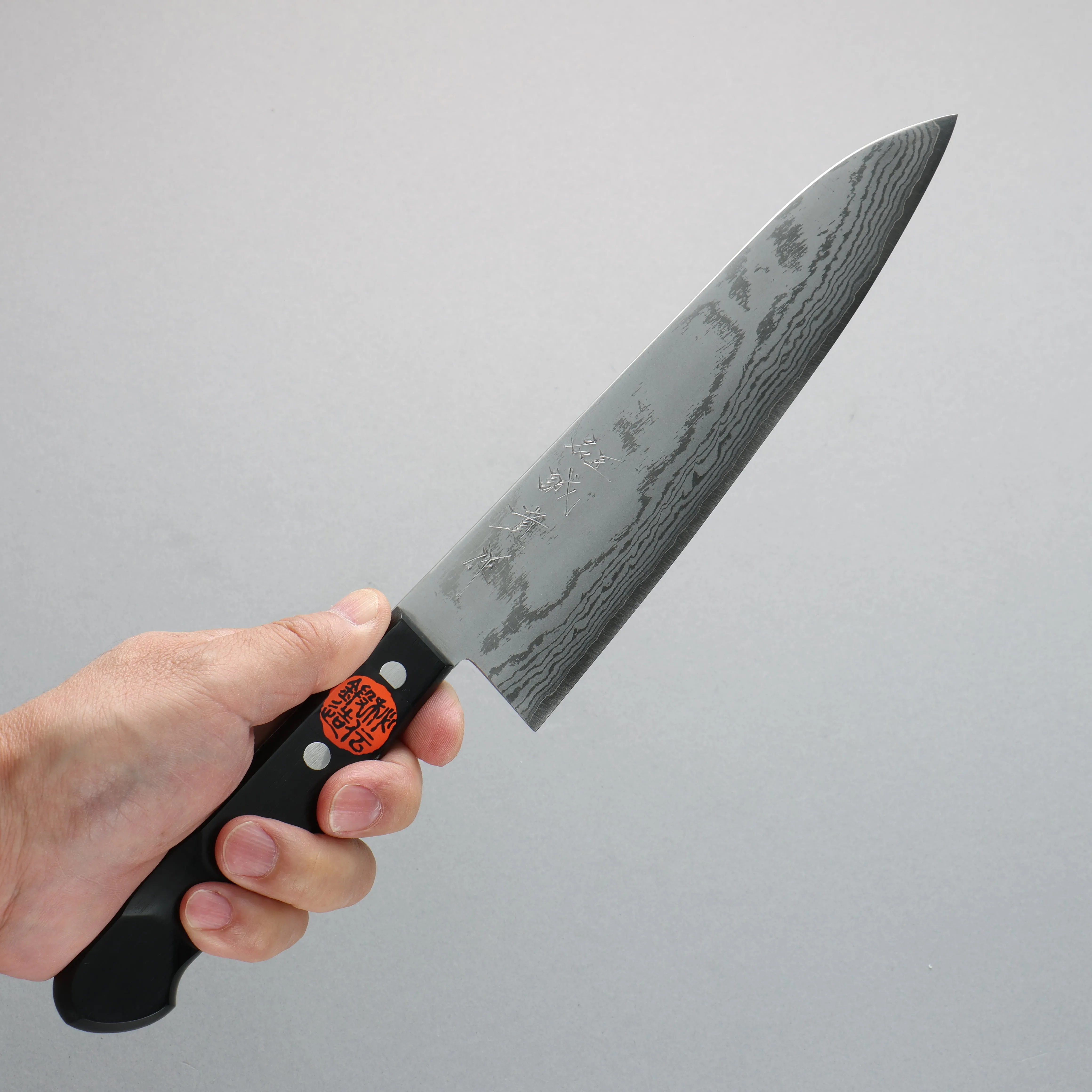 Shigeki Tanaka VG10 17 Layer Damascus Gyuto  210mm Black Pakka wood Handle