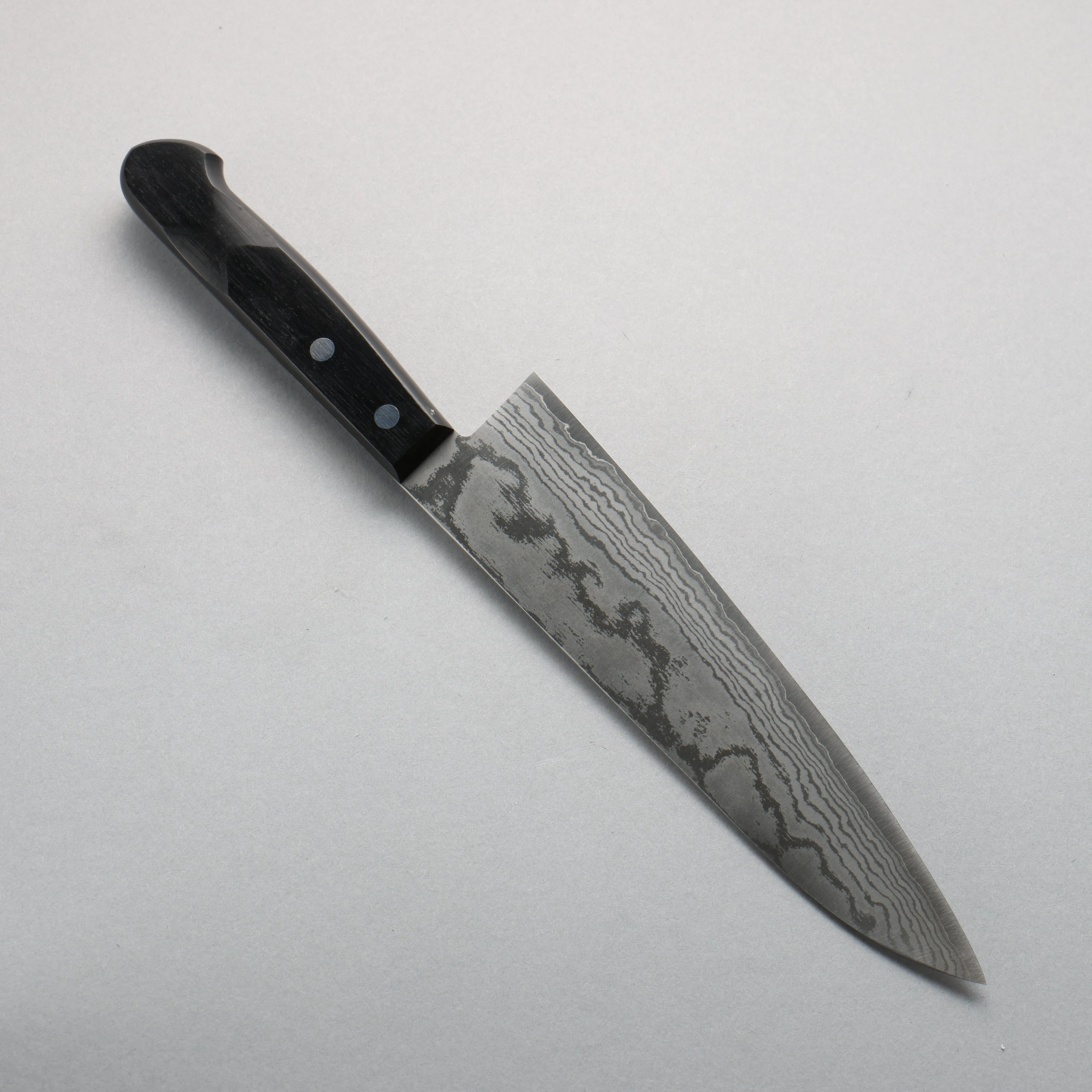 Shigeki Tanaka VG10 17 Layer Damascus Gyuto  210mm Black Pakka wood Handle