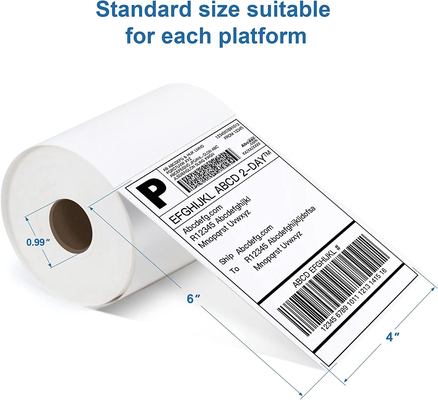 Shipping Label, 4 x 6 Direct Thermal Labels, 220 Labels × 4 Rolls