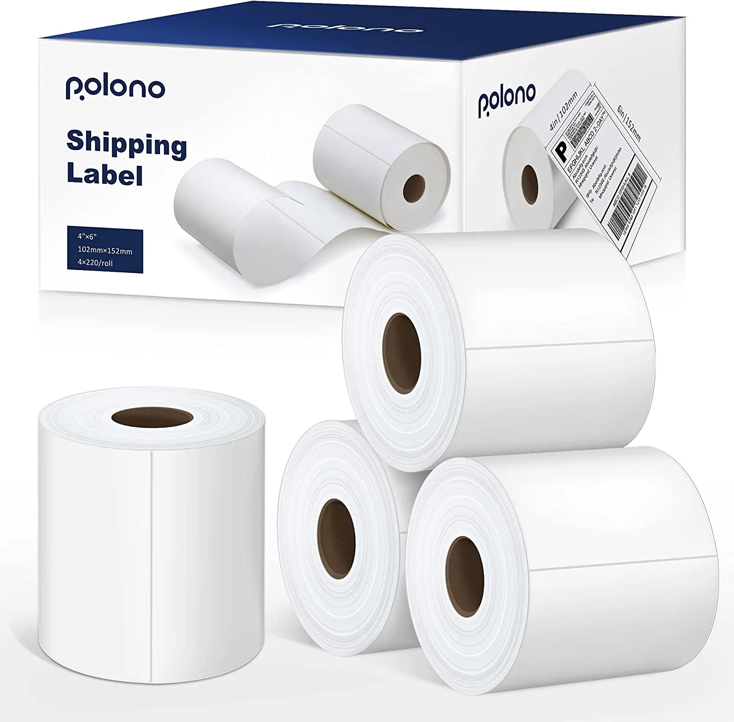 Shipping Label, 4 x 6 Direct Thermal Labels, 220 Labels × 4 Rolls