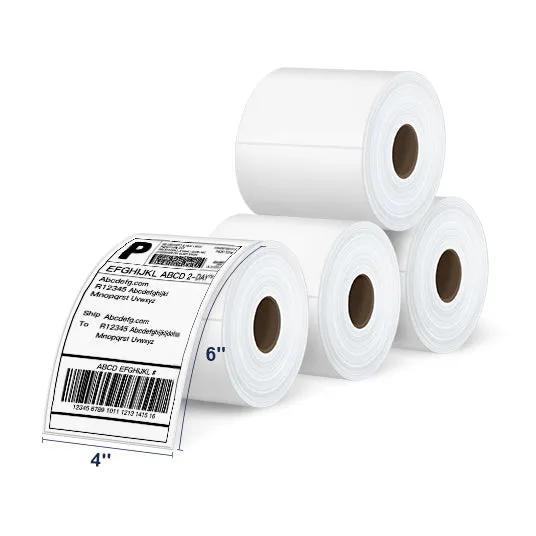 Shipping Label, 4 x 6 Direct Thermal Labels, 220 Labels × 4 Rolls