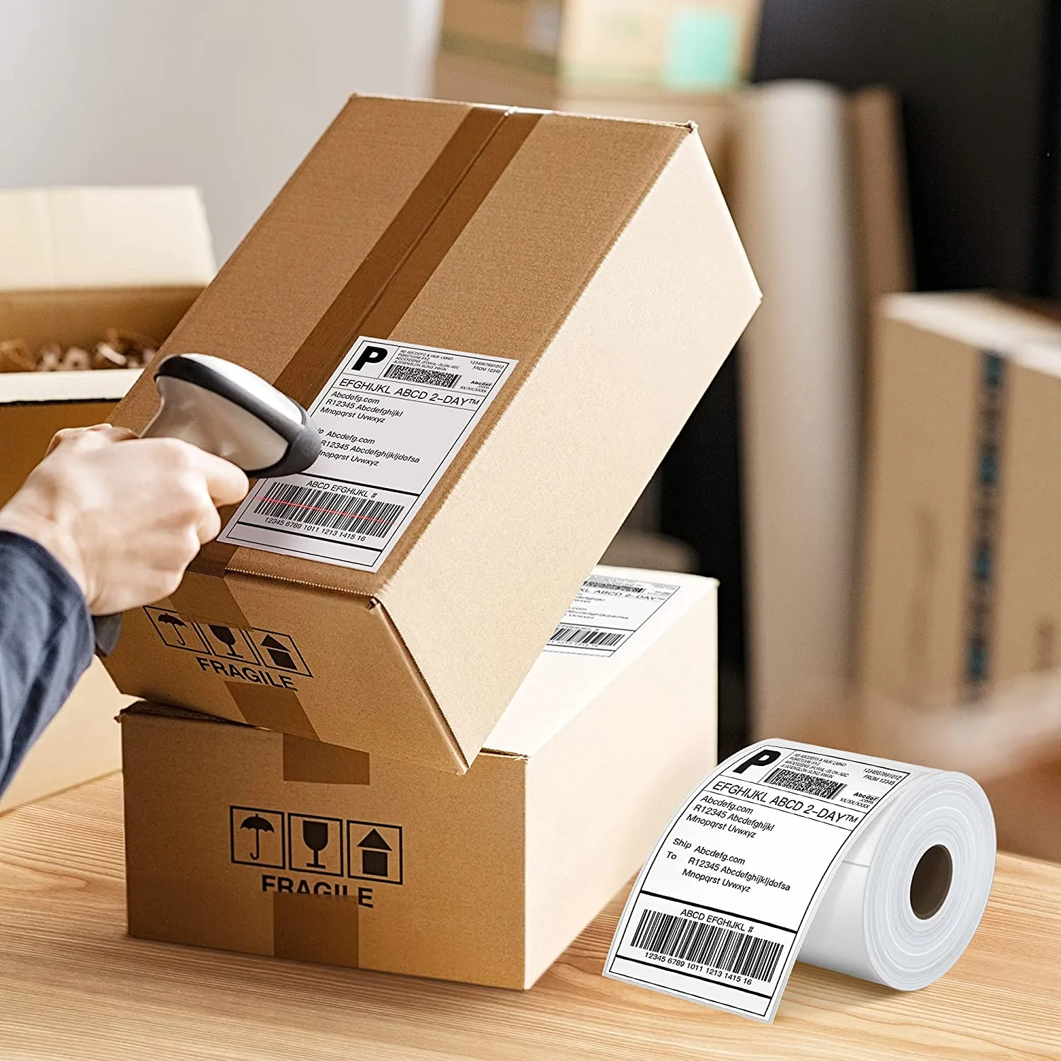 Shipping Label, 4 x 6 Direct Thermal Labels, 220 Labels × 4 Rolls