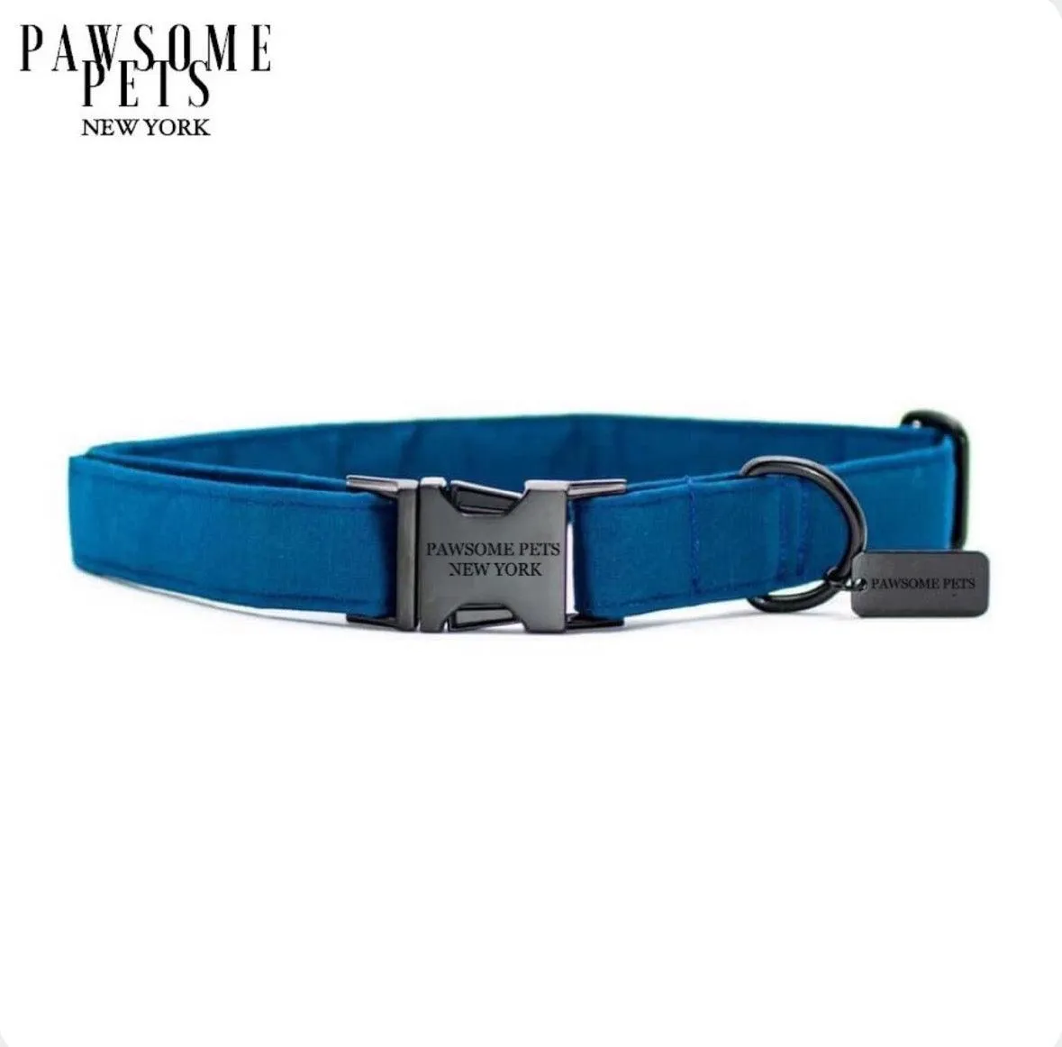 SMALL SIZE DOG & CAT COLLAR - BLUE VELVET