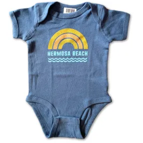 Sol Baby Hermosa Beach Rainbow Waves Indigo Bodysuit