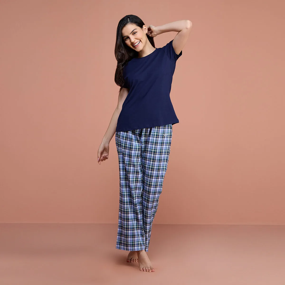 Super Comfy Cotton Stretch Classic Solid T-Shirt-NYLE216-Peacoat Navy