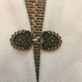 Sweater Clips Bronze Gold Flower Sweater Clip Cardigan Clip Flowers Floral Clips Gift Gifts for Her by Fabulici
