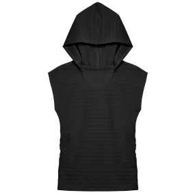 Textured Stripe Hooded Top