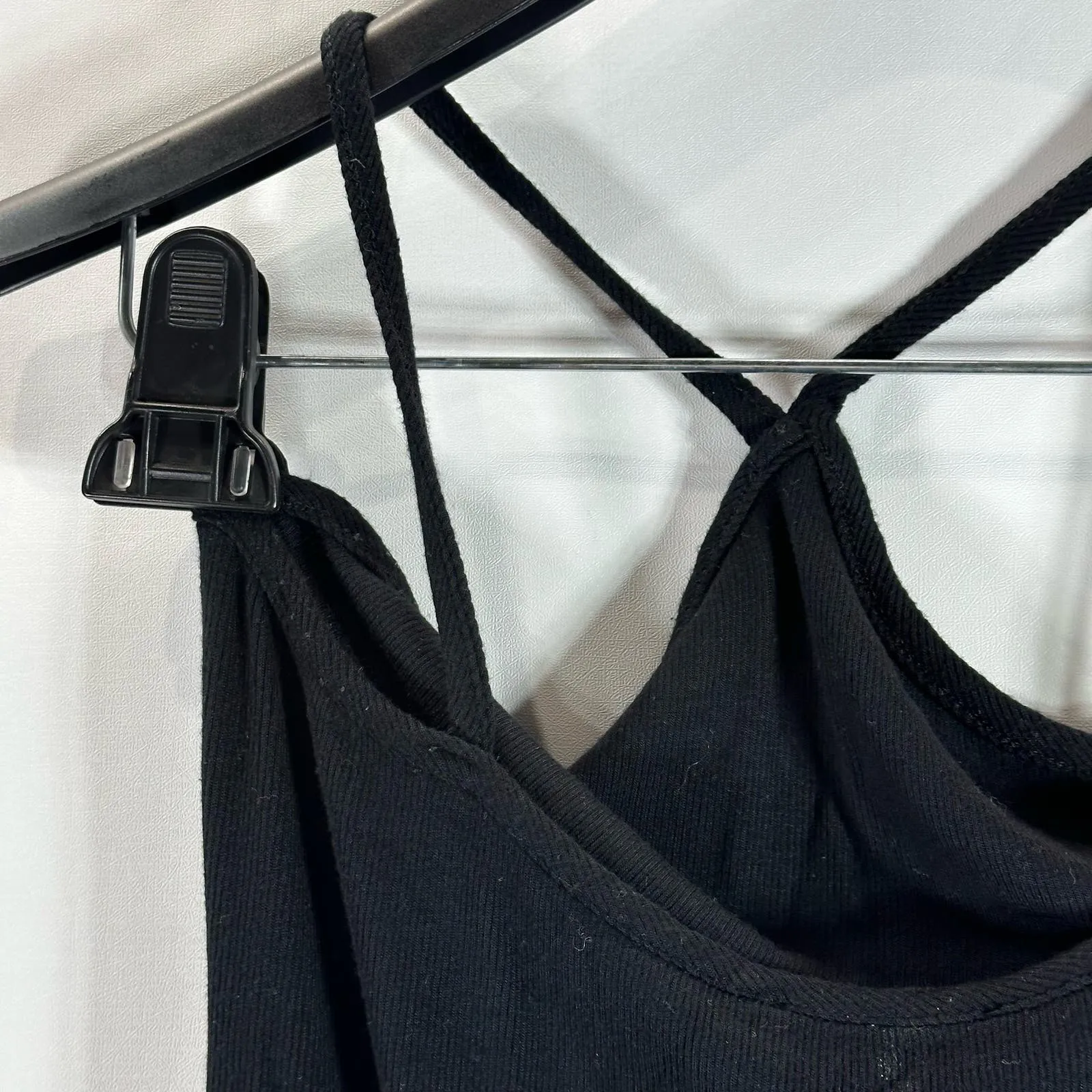 THE RANGE Women's Black Dynamic Rib Tilted Thong Bodysuit SZ M