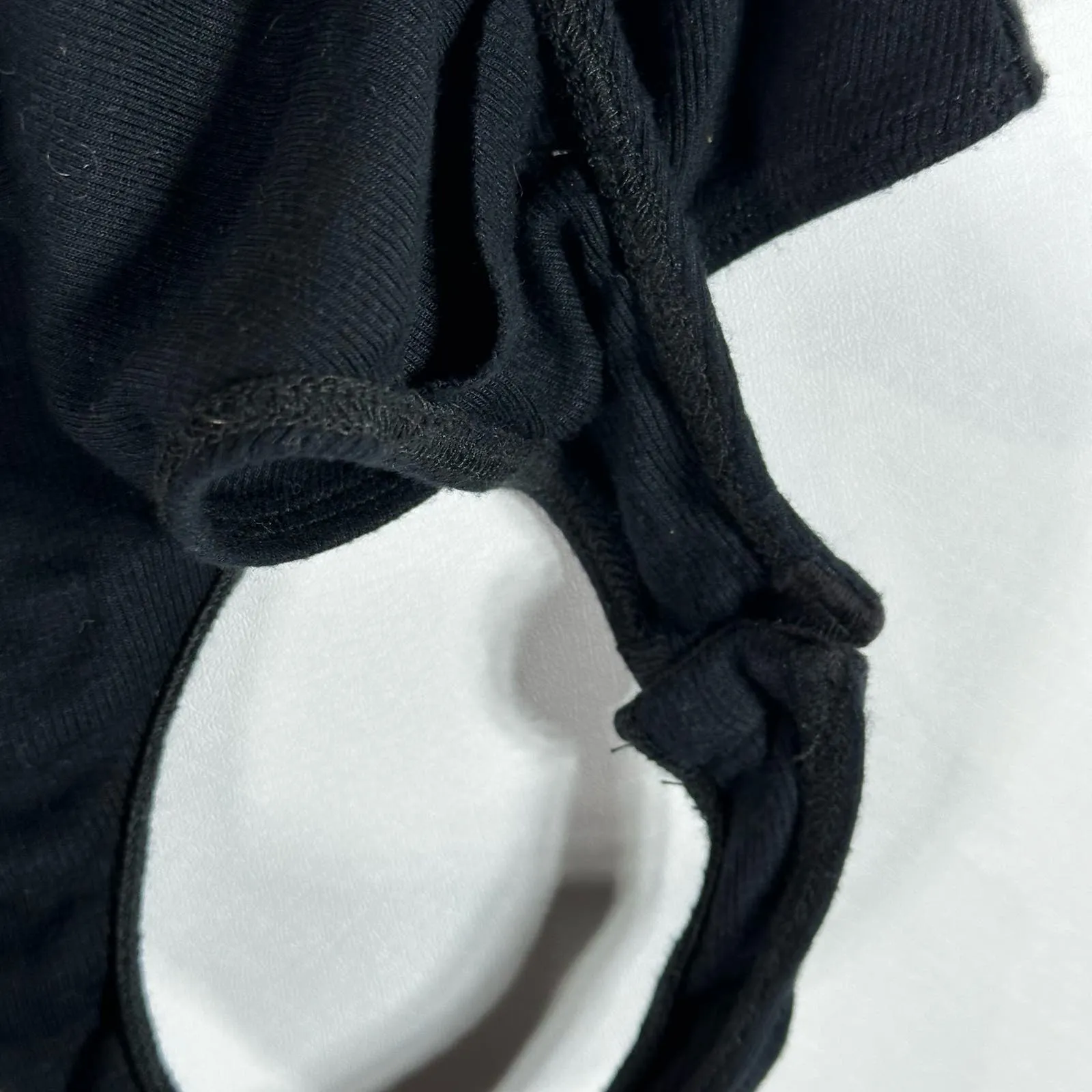 THE RANGE Women's Black Dynamic Rib Tilted Thong Bodysuit SZ M