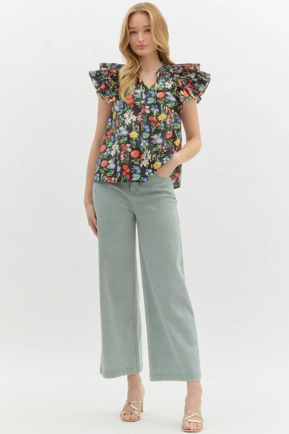 The Rio Black Floral Top