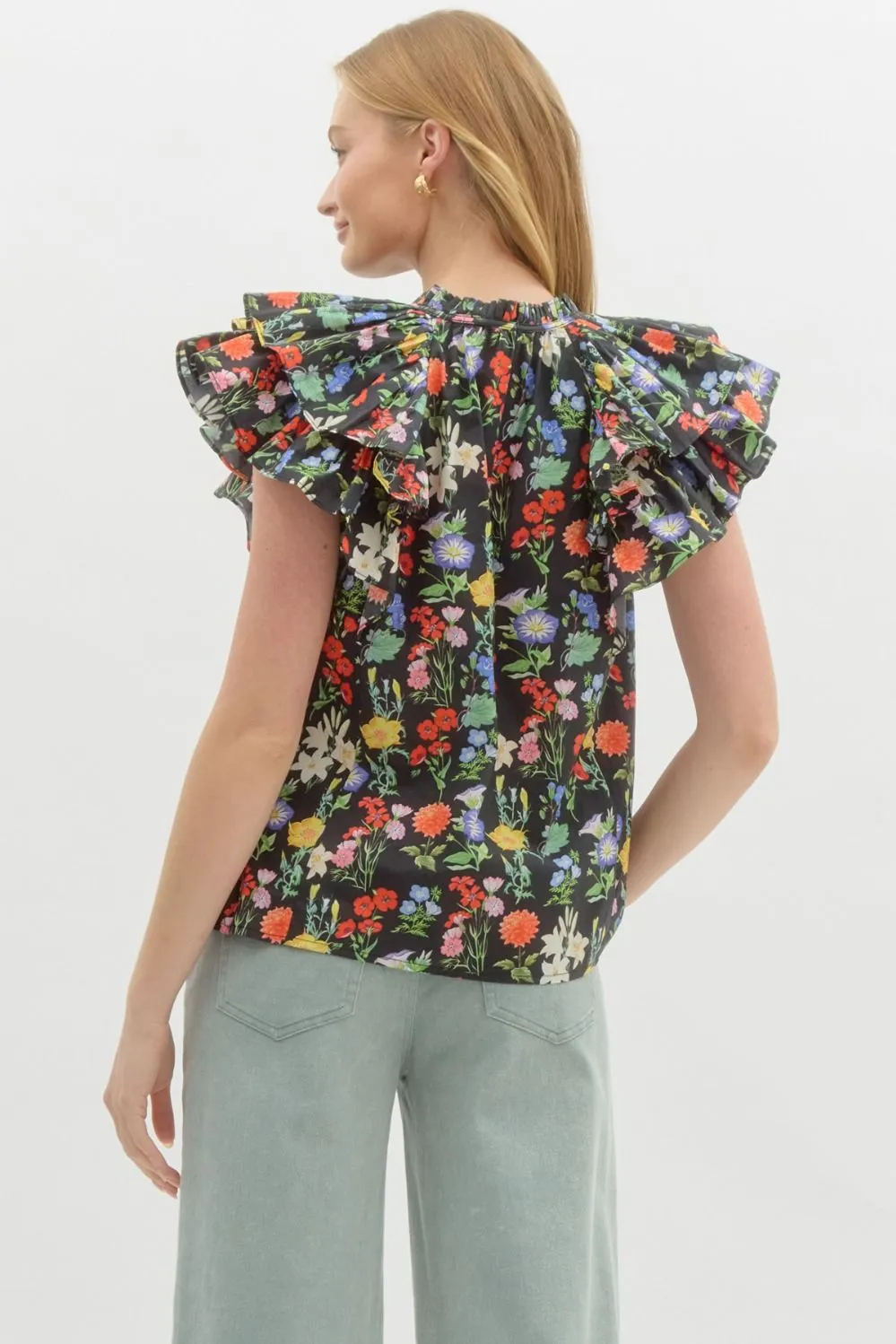 The Rio Black Floral Top