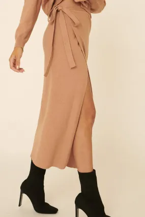 Tie Wrap Midi Skirt
