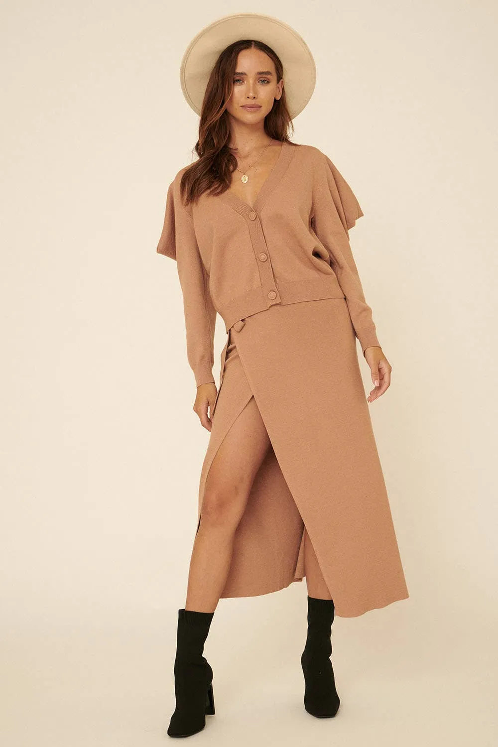 Tie Wrap Midi Skirt