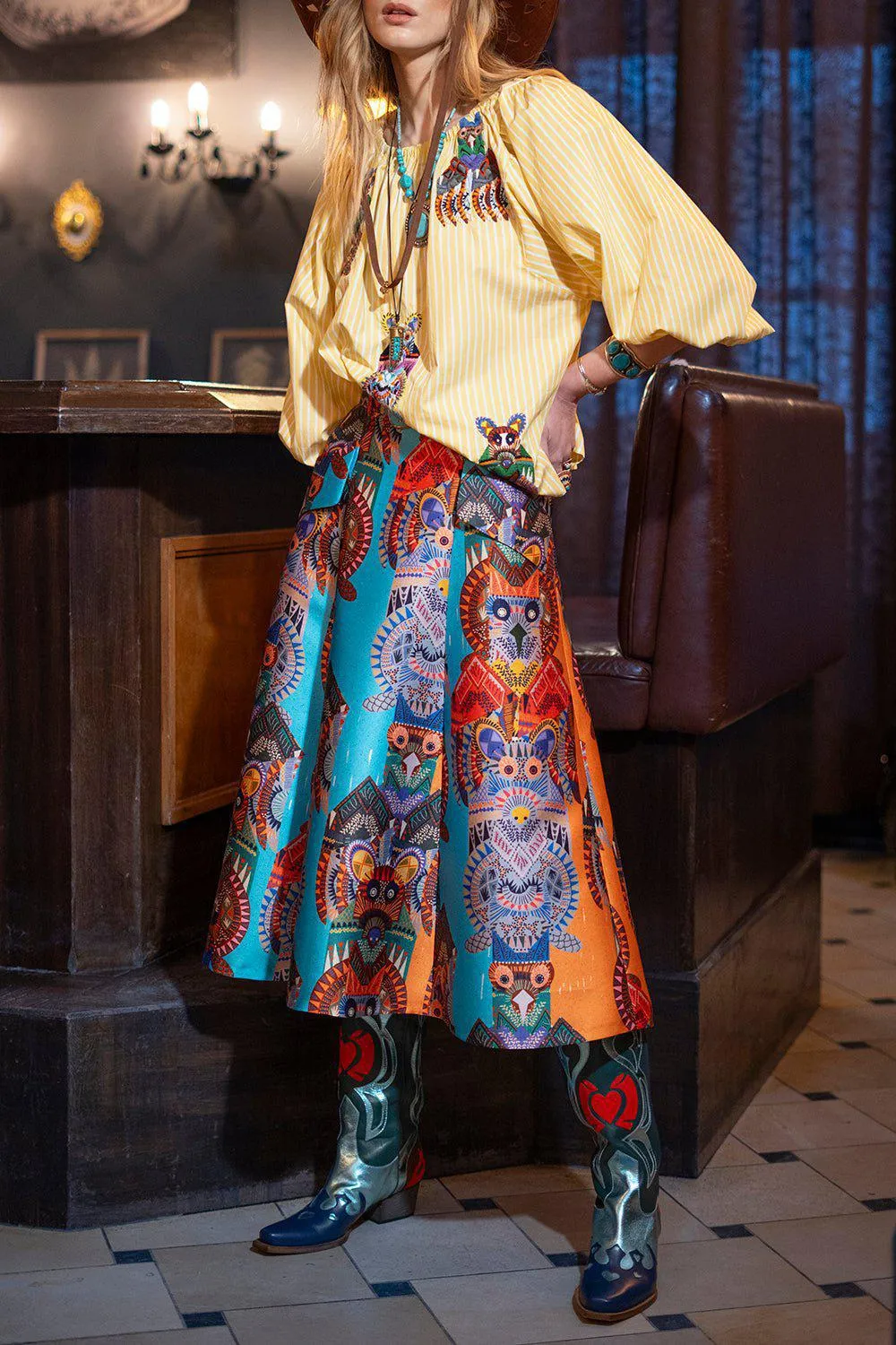 Totem Pole Midi Skirt