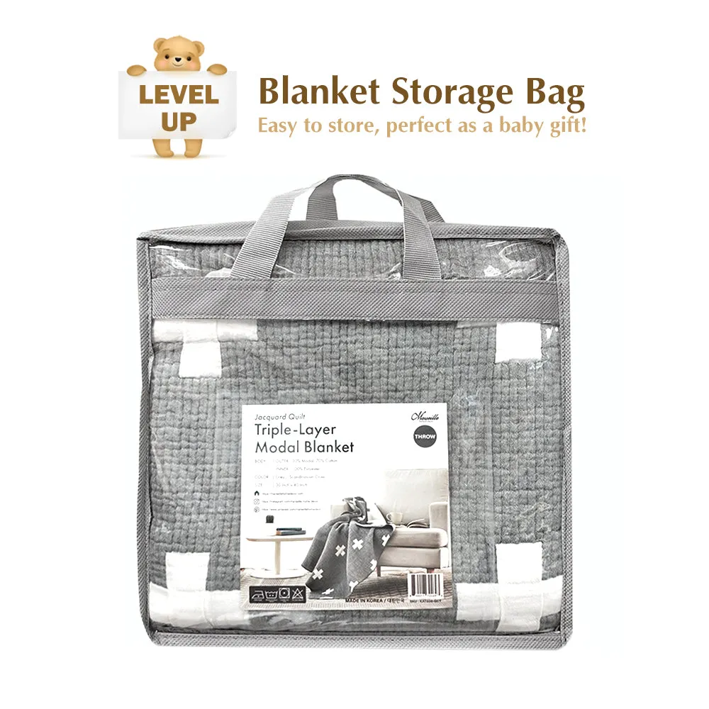 Triple Layer Modal Baby Blanket in Grey