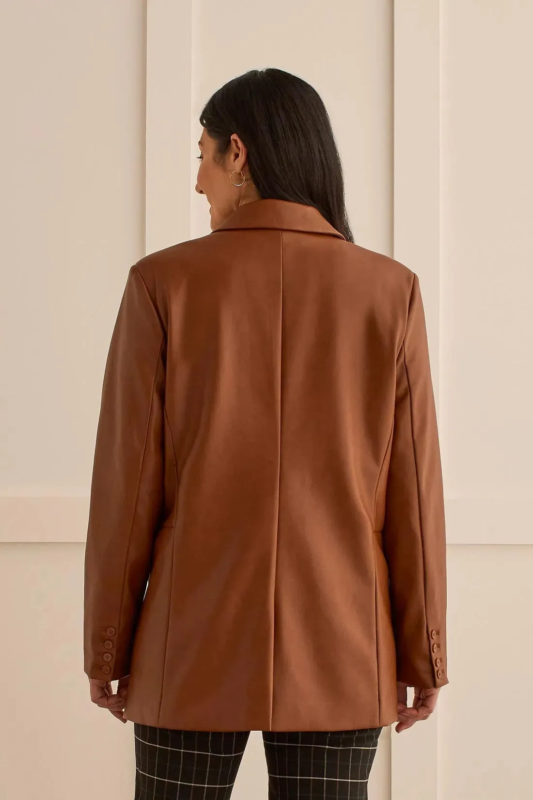 VEGAN LEATHER BLAZER