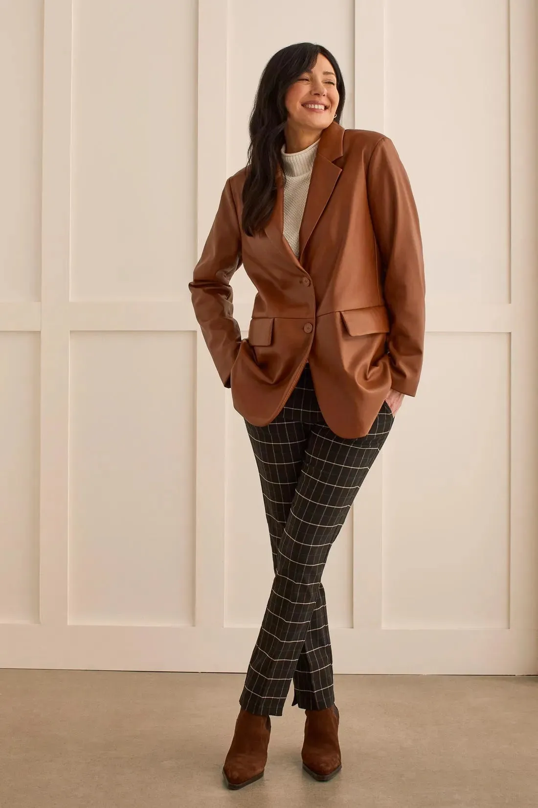 VEGAN LEATHER BLAZER